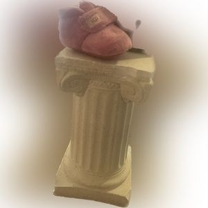 Pink fur soft bottom booties